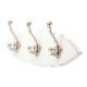 White Silver Small Wall Wooden Iron Hooks